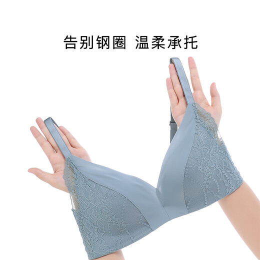 茜施尔（SHCER）性感法式三角杯内衣无钢圈胸罩小胸聚拢上托调整型小胸内衣 灰紫色 70B