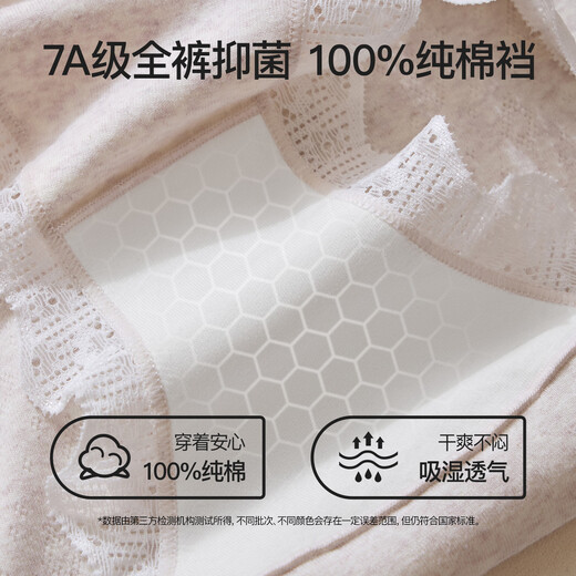 SecretWorld Panties Women's 100% Cotton 7A Antibacterial Cotton Category A Mid-Rise Breathable Pure Desire Lace Girls Briefs