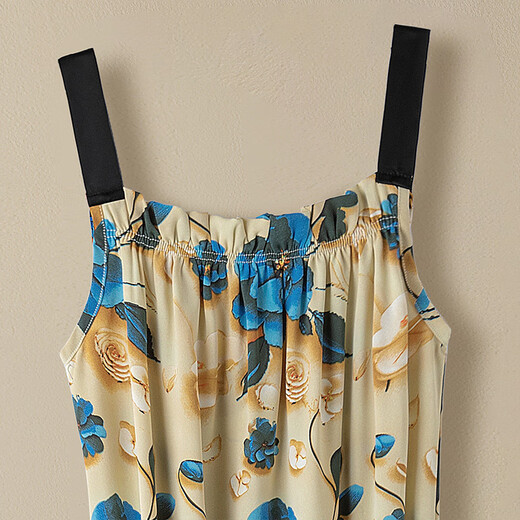 Seiden -Zypressenhaus -Haltungskleid 2025 Sommer New Damen Fashion Print kontrastierender Farbspleißen Midi Rock