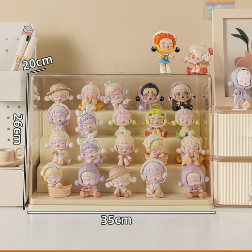 Only Blind Box Display Rack Dustproof Lego Ornament Cabinet Display Box Storage Box Collection Box Toy Rack Large Covered Three-Ladder Model 2 Pack