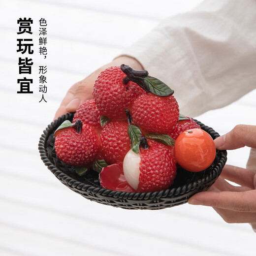 Rentang (RENTANG) fun watering color-changing lychee tea pet ornaments boutique can be used to grow tea and play tea sets accessories tea table tea table creative ornaments warm-changing lychees (2 pieces)