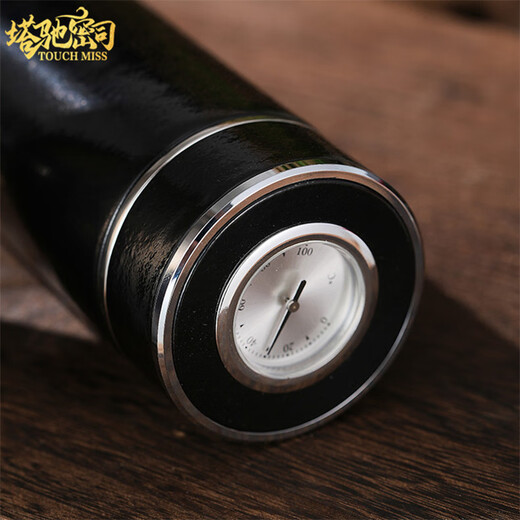 Touchmiss pure titanium thermos cup for men and women, high-end tea cup, large capacity titanium cup, portable car tea separation cup, titanium color-500ml, mechanical temperature display