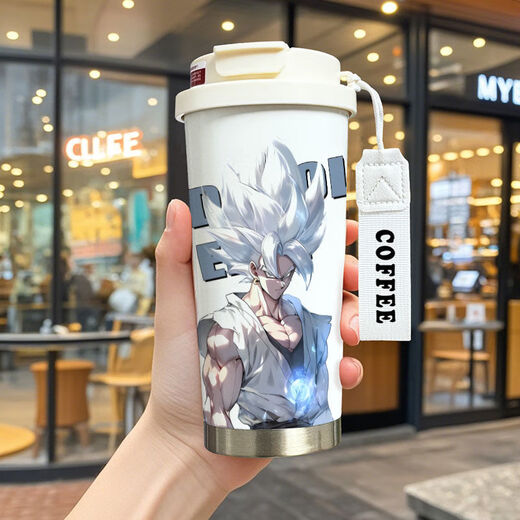 Chengliu Dragon Ball Wukong Thermal Cup Students' High-Precision Large Capacity Coffee Cup Boys Double Drink 316 Stainless Steel Water Cup KFB3527 316 Inner Bottom with Lanyard 520ml