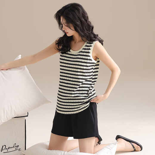 Montagut Vest Hosenders Shorts Anzug für Frauen im Sommer neue süße studentische home dünne lässige und modische zweiteilige Set W6169# One Size M M.
