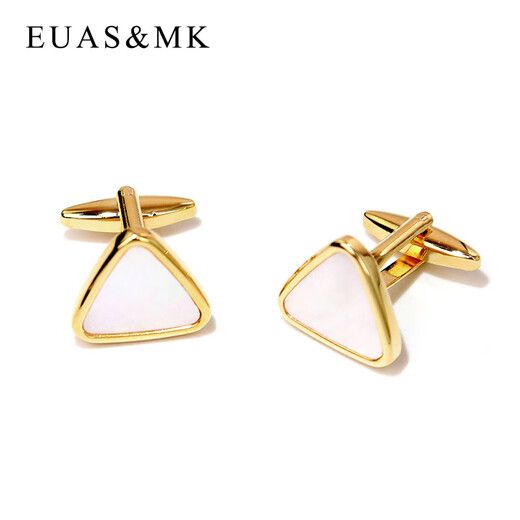 
EUAS/MK Korea black and white color shell splicing French cufflinks men and women sleeve nails trendy and versatile creative blue round shell XK235