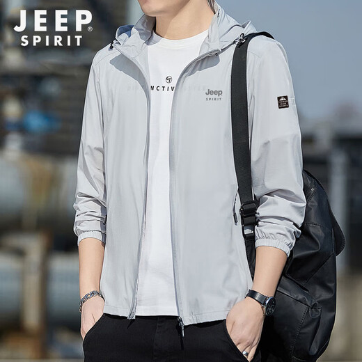 Jeep Spirit Jeep Sonnenschutzkleidung Herren Sommereis Seiden UV Anti-dünn atmungsaktiv