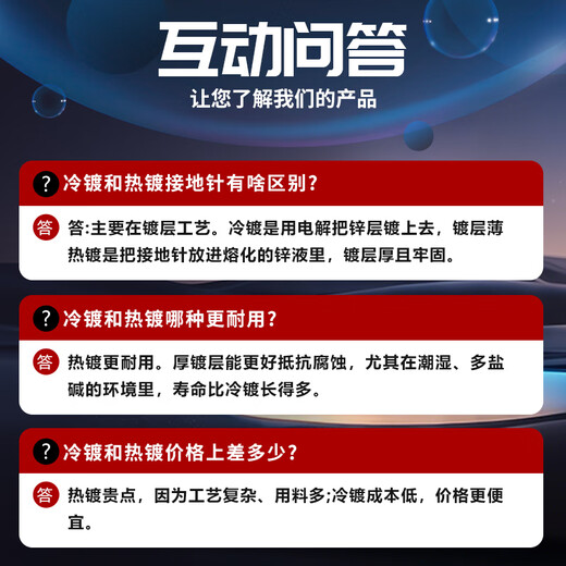 Cast-solid grounding pin galvanized round steel grounding pile household grounding wire grounding rod engineering grounding pole lightning rod one-word single hole 12mm*500mm cold-dip galvanized
