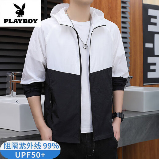 Playboy brand quick-drying sun protection clothes men's 2025 new summer jacket UV breathable fishing clothes work top 9901 bean green thin M [Suggested 100-115Jin [Jin equals 0.5 kg]]