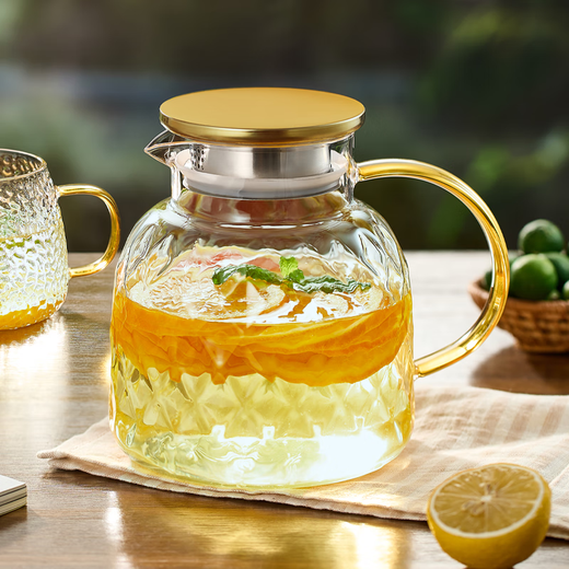 Yipot Tea Teapot Glass Cooling Kettle High Temperature Resistant Cold Water Kettle Large Capacity Cooling Water Cup Home Teapot Set 1450ML Cooling Kettle