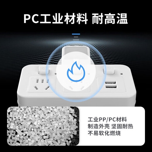 【京东物流】转换插座小米同款多功能插排家用学生宿舍接线板插线板多孔分控开关插头 一转二【无开关】