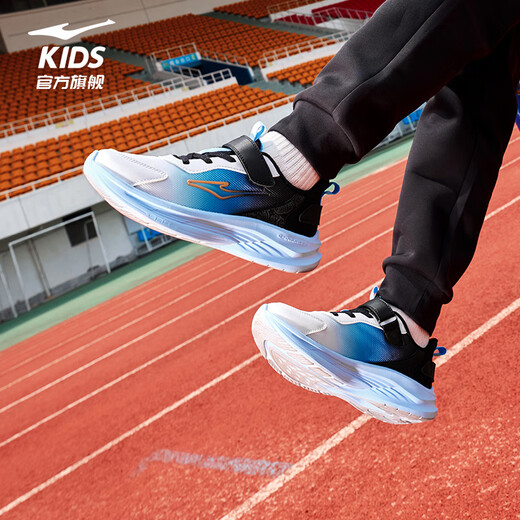 Hongxing Erke Children's Shoes 'Shoes' Shoes 'Shoes' Shoes 'Shoes' Adolescentes de mediana edad y grandes zapatos casuales para niños zapatos deportivos para niños | Mingou Erke blanco/piscina azul/negro-pequeño tamaño 35
