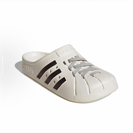 
ADIDAS ADILETTE CLOGS Comfortable and Wear-resistant EVA sports slippers for men and women same style beige and black JH9849 meters white and black 47 (290mm)