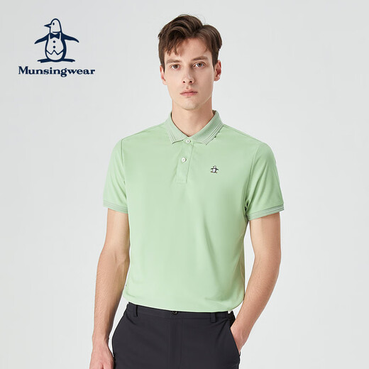 Munsingwear [nuevo producto] Munsingwear Golf Lapa de color sólido Camiseta de polo de perlas casuales azul B695 m