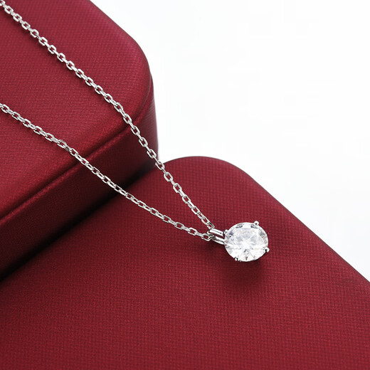 Genuine PT999 gold diamond necklace, classic four-claw pendant, versatile for men and women, exquisite birthday gift for girlfriend, four-claw diamond pendant