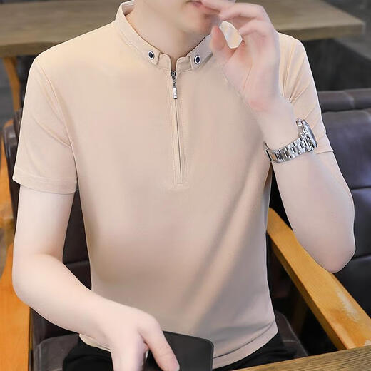 Jeep Spirit Männer kurzärmelig T-Shirt Sommer 2025 Neues koreanisches Stil Trendy Ice Seide Halbärmelige Männer-Polo-Hemd-Top-Basis-Hemd 9921 Green Classil manner min