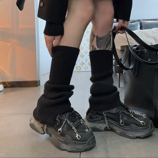 Gray piles of socks for women jk thickened knitted wool leg covers y2k spring, autumn and winter retro Japanese flared socks, brown, 1 pair, one size fits all