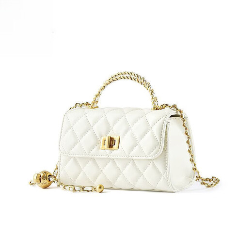 Anysmic international first-line brand 2025 new spring and summer small fragrance chain one-shoulder crossbody bag metal hand-held bag for girlfriend beige