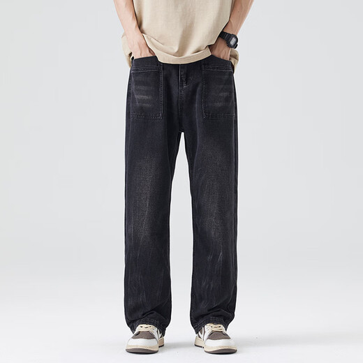 LEE KIDS2025夏季男士薄款牛仔裤宽松七夕裤前侧口袋直筒裤 9893蓝色 薄款 M (100斤)