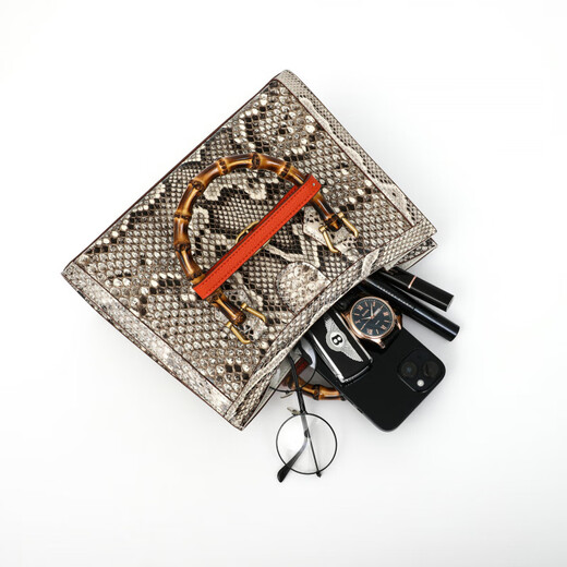 Anysmic Offizielle authentische Tasche Luxusmarke Frauenbeutel 2025 Neue Python Pitot -Tasche Frauenbag für Freundin Frau Originalfarbe [Geschenkboxverpackung]