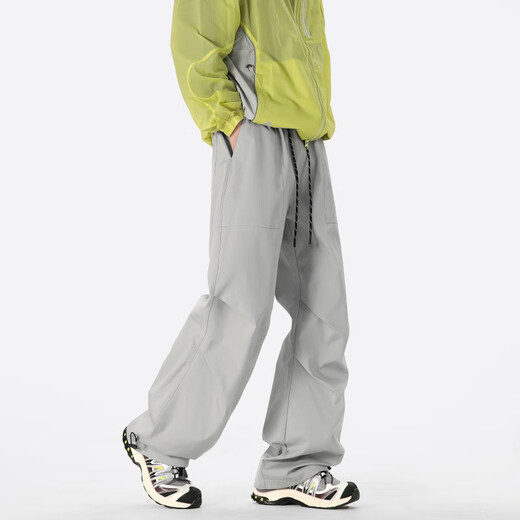 LOMBT outdoor mountaineering casual pants men's autumn sports loose and versatile waterproof quick-drying paratrooper pants LK59 light gray L