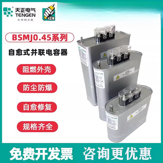 TENGEN Tianzheng BSMJ0.45 three-phase self-healing low-voltage reactive power compensation parallel power capacitor 450V BSMJ0.45-15-3