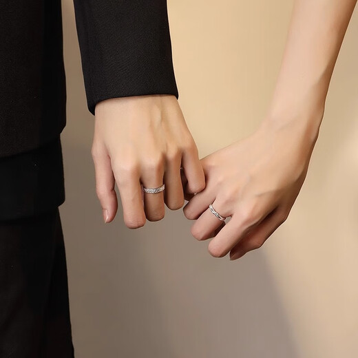 AIF Wood and Branches Couple Ring Women's Sterling Silver 999 Couple Ring Men's Ring Jiujiu Valentine's Day Birthday Gift for Girlfriend Wood and Branches Couple Ring Qicang Straight Hair