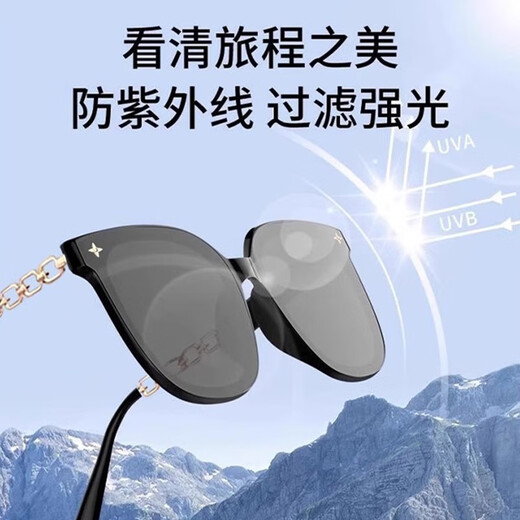 
GOGOSOON new sunglasses for women with high-end ins internet celebrity polarized sun protection sunglasses large frame round face slimming glasses men's