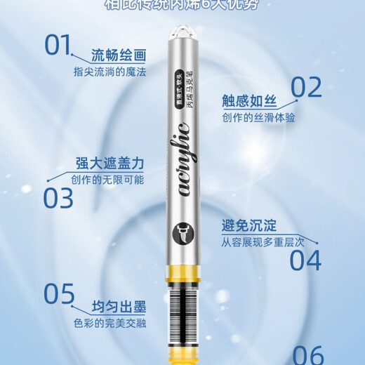 
Master GRASP single straight liquid soft head acrylic marker pen to choose color-impermeable stackable color complementary color single color single student. NG693-Blue gray