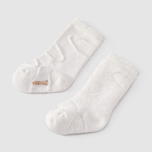 YEEHOO shopping mall same style baby socks for men and women, new four-season mid-calf socks, mutton fat white, 0-6 months, 9.5cm