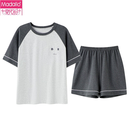 Pajamas de algodón puro de manga corta de mujeres modales para ropa de verano de algodón de algodón puro se pueden usar deportes afuera en el verano Y9859 M 75-95Jin [Jin equivale a 0.5 kg]