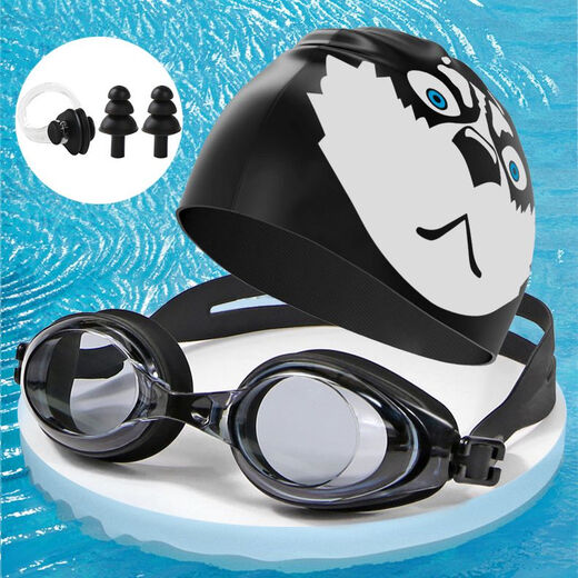 Mountain shoulder pine husky silicone swimming cap, funny high elasticity, enlarged and not tight, cute swimming cap for men and women, waterproof swimming cap, husky waterproof swimming cap + nose clip earplugs, enlarged version