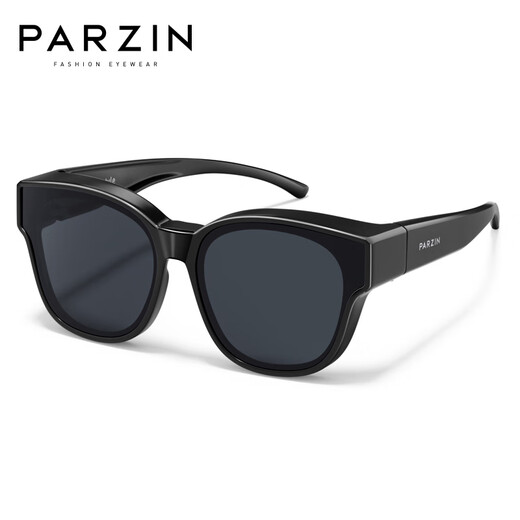 帕森（PARZIN）儿童偏光太阳镜 防紫外线近视专属套镜男女童潮酷墨镜 PZ12109 亮黑色