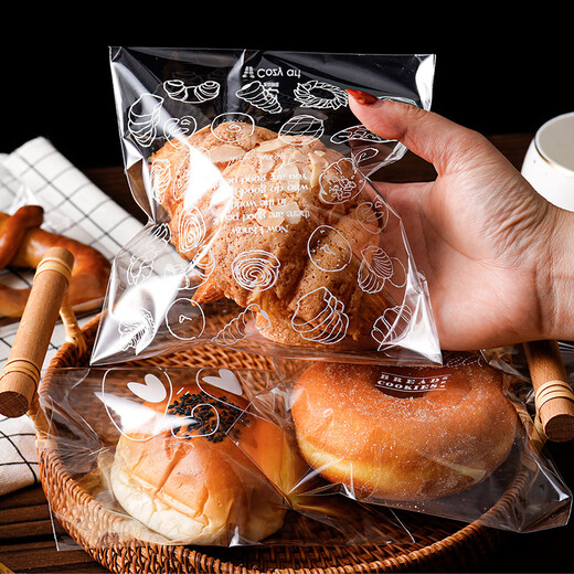 Ten-color life European bag bread packaging bag bagel donut ziplock bag cake roll sliced toast transparent bean paste pineapple bun