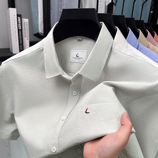 
Kangaroo (DAISHU) pure cotton short-sleeved shirt men's pocket free ironing summer tops men's shirt business casual large size men's professional clothing AN-15261 pink M 165 Recommended 100-120Jin [Jin equals 0.5 kg]