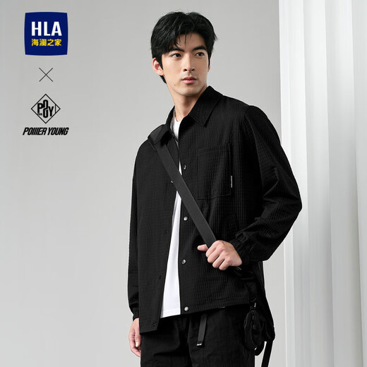 HLA Hailan House Jacket Men's POWER YOUNG Series Lapel Plaid Jacket Men's Autumn