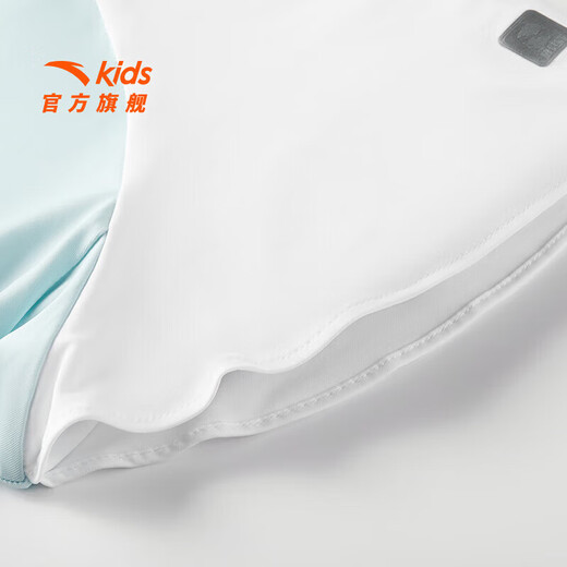 安踏（ANTA）儿童T恤女小童装2025年夏季新款跑步女童水冷V凉感透气短袖短t 柯灵蓝-1 100