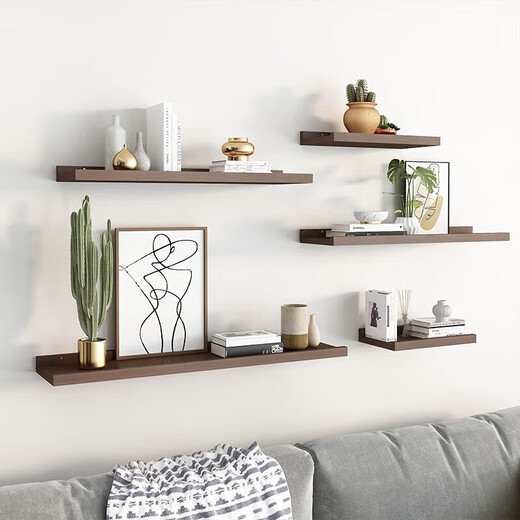 Jiayi solid wood storage rack on the wall punch-free storage rack partition wall hanging bookshelf entryway laminate wall wooden storage rack