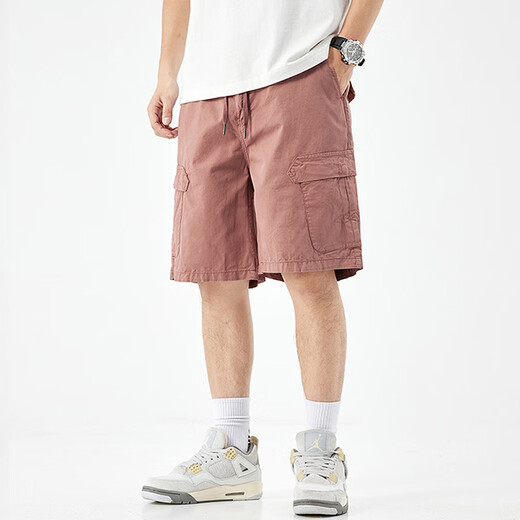 马克华菲工装短裤男秋冬季新款美式休闲宽松直筒五分裤子男士潮流 1656黑色 28