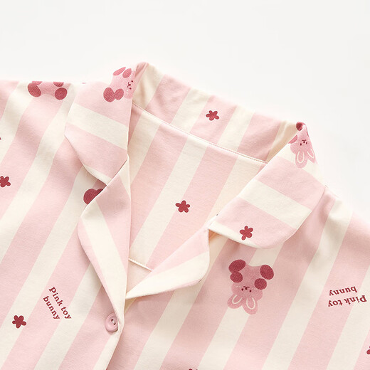 Fundenk ein Pyjama Frauen reines Baumwollsommer neuer Revers-Kurzärmer-Hosen Cartoon Damen Home Clothing Set