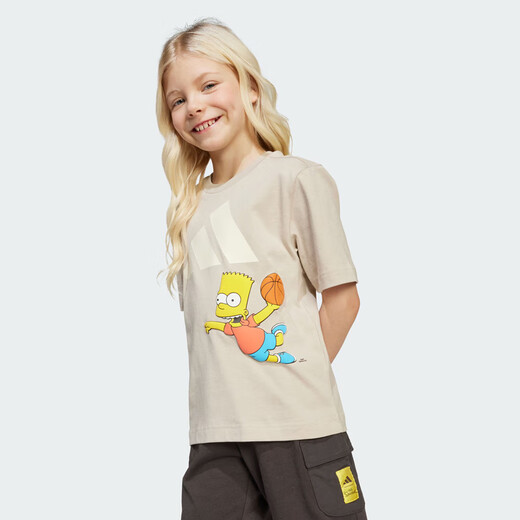 
Adidas THE SIMPSONS TEE SET Simpsons co-branded sports and casual short-sleeved suit JL9196 JL9196 140 cm