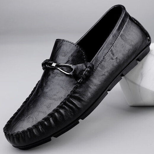 Código roto de cero grados 2025 Summer Nuevos zapatos de gorro de cuero para hombres con mocasines de un pie Soft Sole Men MT9913 Brown 38