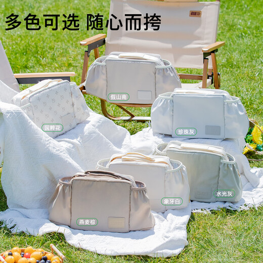 宝宝三baobaosan婴儿推车挂包遛娃神器置物袋通用推车配件轻便妈咪收纳 珍珠灰（升级防水款）