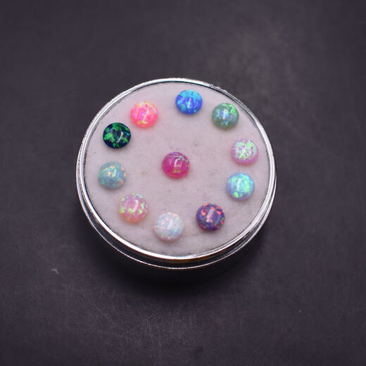 Opal Ring Opal Round Flat Bottom Smooth Semi-circular Face Loose Stone 5mm (op06)