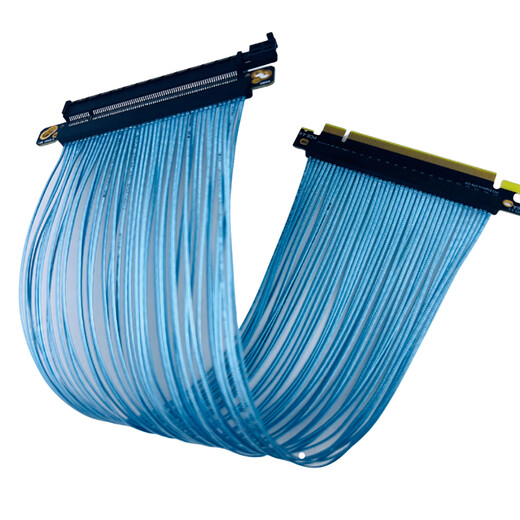 Yue Changsheng PCIE4.0X16 GPU graphics card extension cable AI server loose wire silver-plated adapter cable single independent 16AB4 loose wire blue 15cm