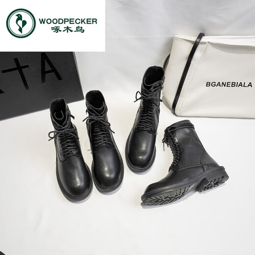 Specht Martin Stiefel für Frauen Britisch -Stil INS2025 Herbst Neue vielseitige Frühling und Sommer atmungsaktives Motorrad Dünne kurze Stiefel 14 Löcher mittelgroßen Single 34