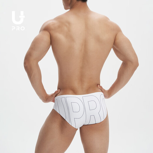 Youpu UPRO Men's Swimming Briefs Letter Printed Swimming Briefs White M