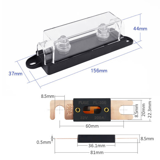 Kaiyuanda fork-bolt car fuse box seat bolt-type high-power fuse modified RV with electrical fuse 175A 5 pieces