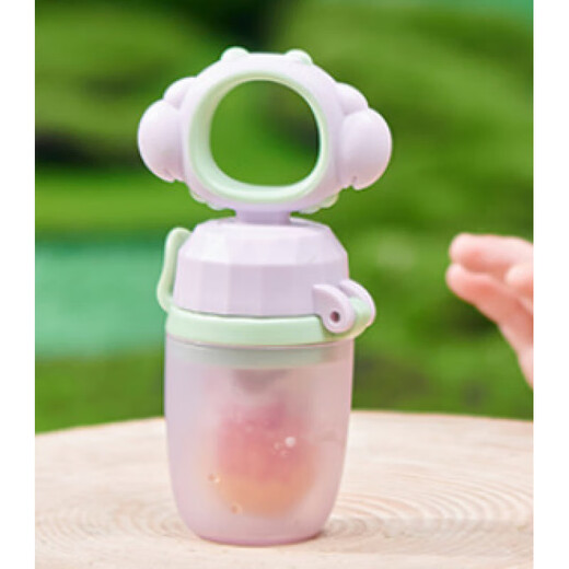 Baby food bite bag Fruit and Vegetable Silicone extrusion molar stick teether baby eating fruit supplementary utensils for home use pink without base 1 pack