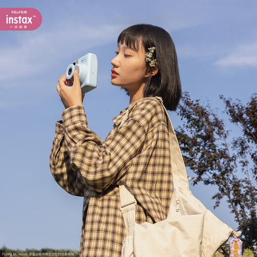 Fuji (FUJIFILM) Polaroid mini SE student model one-shot point-and-shoot camera male and female student model mini 7+/7s/7c upgraded version package includes photo paper blue beautiful freeze-frame set official standard accessory box including crystal shell photo album shoulder strap