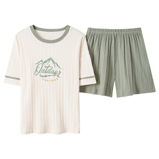XIZHONG SOMMER Damen Kurzarm Pyjamas Set Cotton Dünne Sommer Großgröße Home Clothing Sie können draußen für ungezwungene Frühlings- und Sommer-niedliche GXT66636 m tragen (vorgeschlagen 75-95 Jin [Jin gleich 0,5 kg])